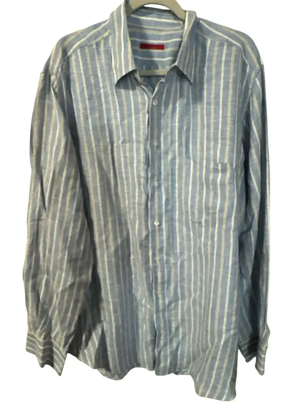 Pal Zileri Concept Striped Linen Long Sleeve Button-Down Shirt